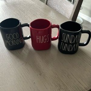 Set of 3 Rae Dunn coffee mugs
